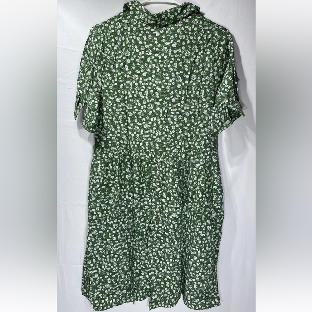 OLIVE Women’s Rosie Babydoll Dress Green White Floral S - Picture 4 of 5